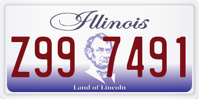 IL license plate Z997491