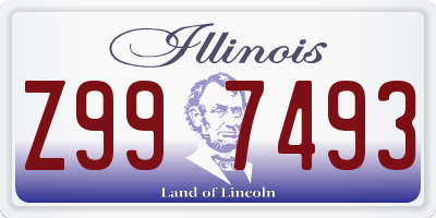 IL license plate Z997493