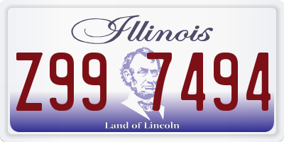 IL license plate Z997494