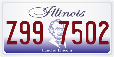 IL license plate Z997502