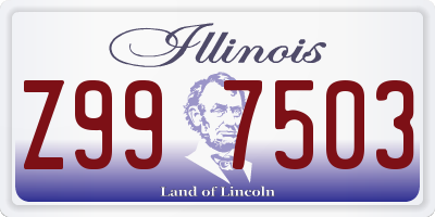 IL license plate Z997503