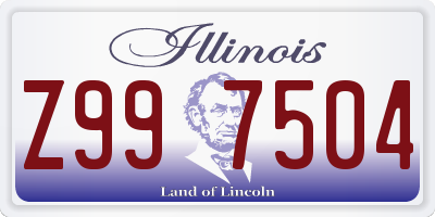 IL license plate Z997504