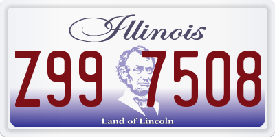 IL license plate Z997508