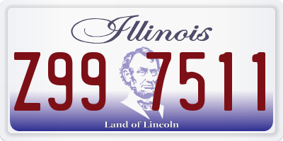 IL license plate Z997511