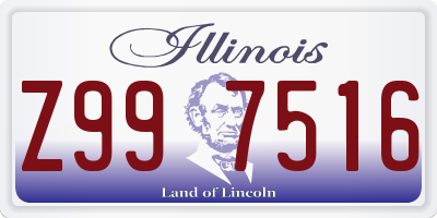 IL license plate Z997516