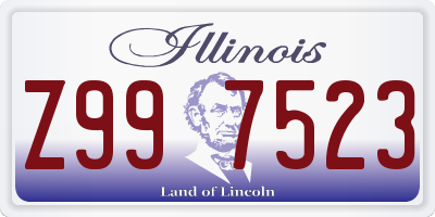 IL license plate Z997523