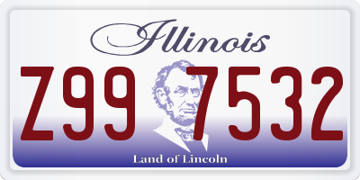 IL license plate Z997532