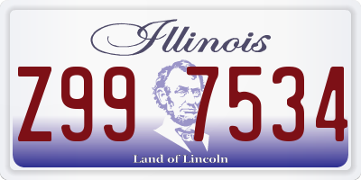 IL license plate Z997534