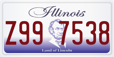 IL license plate Z997538