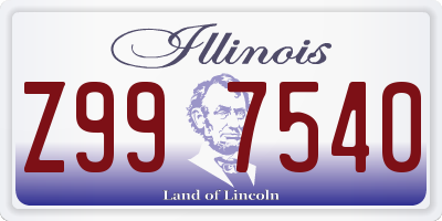 IL license plate Z997540