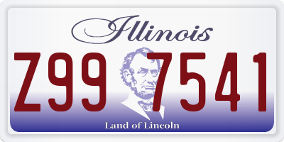 IL license plate Z997541