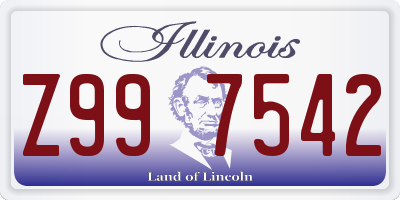 IL license plate Z997542