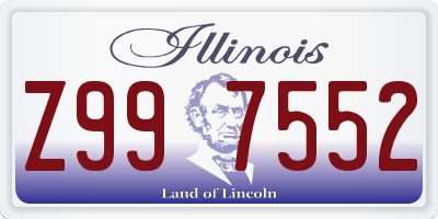 IL license plate Z997552