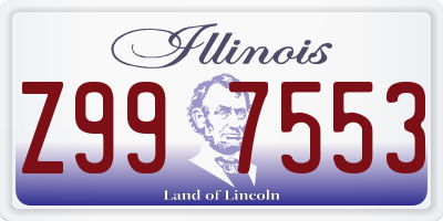 IL license plate Z997553