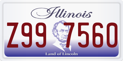 IL license plate Z997560