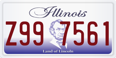 IL license plate Z997561