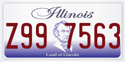 IL license plate Z997563