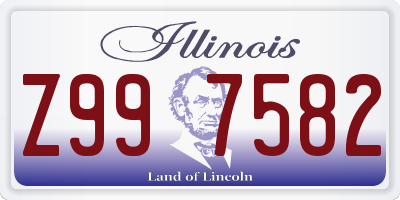 IL license plate Z997582