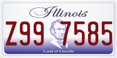 IL license plate Z997585