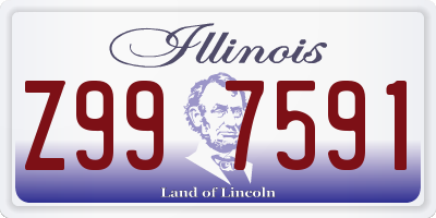 IL license plate Z997591