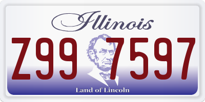 IL license plate Z997597