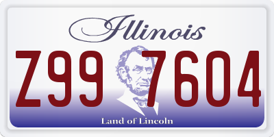 IL license plate Z997604