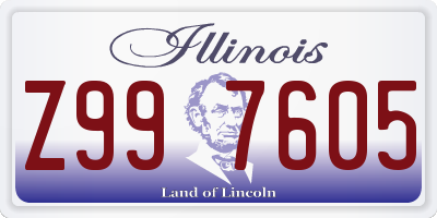 IL license plate Z997605