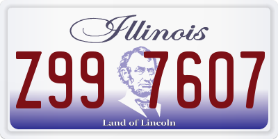 IL license plate Z997607