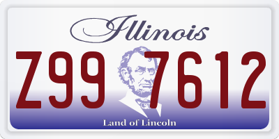 IL license plate Z997612