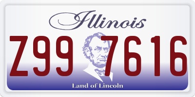 IL license plate Z997616