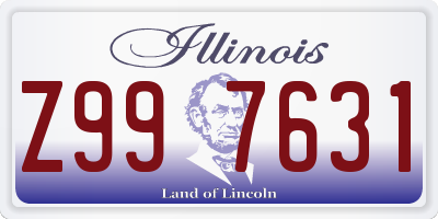 IL license plate Z997631