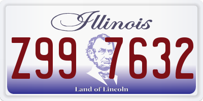 IL license plate Z997632