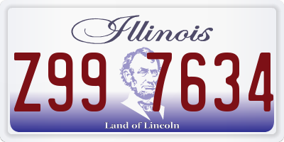 IL license plate Z997634