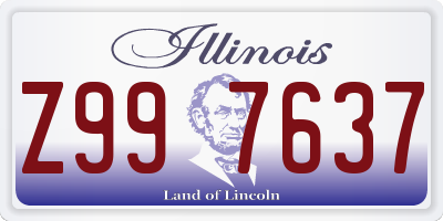 IL license plate Z997637