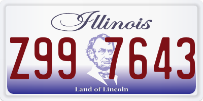 IL license plate Z997643