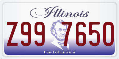 IL license plate Z997650