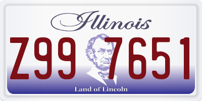 IL license plate Z997651