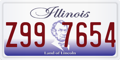 IL license plate Z997654