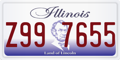 IL license plate Z997655