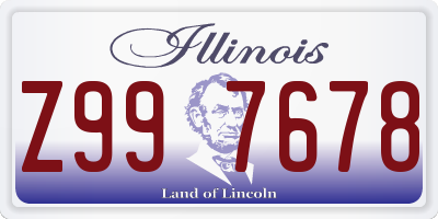 IL license plate Z997678