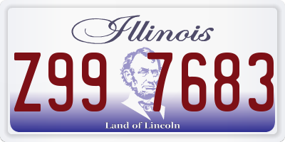 IL license plate Z997683