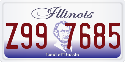 IL license plate Z997685