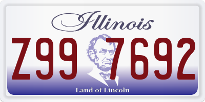 IL license plate Z997692