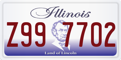 IL license plate Z997702