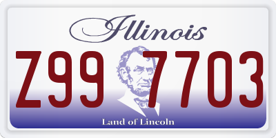 IL license plate Z997703