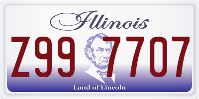 IL license plate Z997707