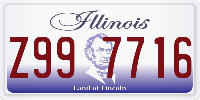 IL license plate Z997716