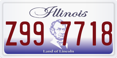 IL license plate Z997718