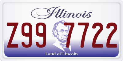 IL license plate Z997722