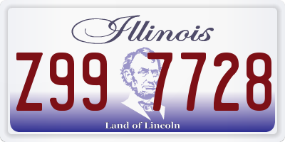 IL license plate Z997728